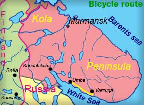 Cycling tour along the White Sea Coast. We invite you to join on this guided mountain bike tour with luggage transport in Russian Lapland; the centre of Kola Peninsula. Kola Travel
