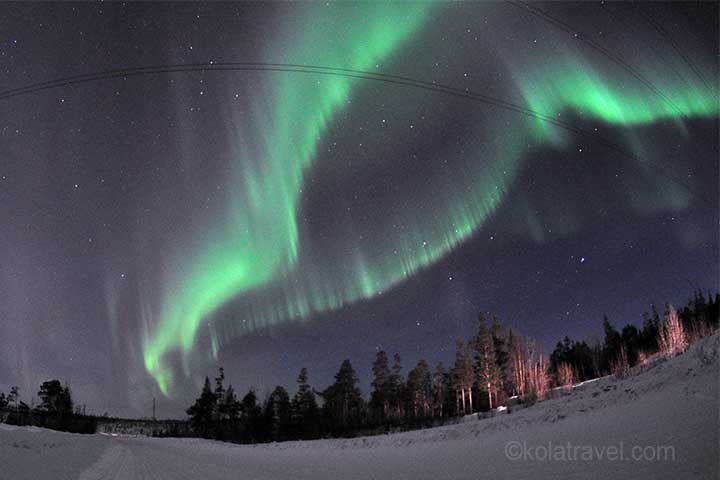 aurora borealis northern lights kola peninsula murmansk region russian lapland